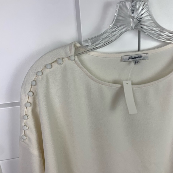 NWT Madewell Button Shoulder Ivory Top Blouse Size XS Capsule preppy romantic - Picture 2 of 7